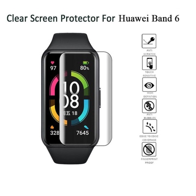 Huawei Band 6 Protector Hydrogel Films Anti-fingerprint HD Clear Full Cover (Pack of 2)