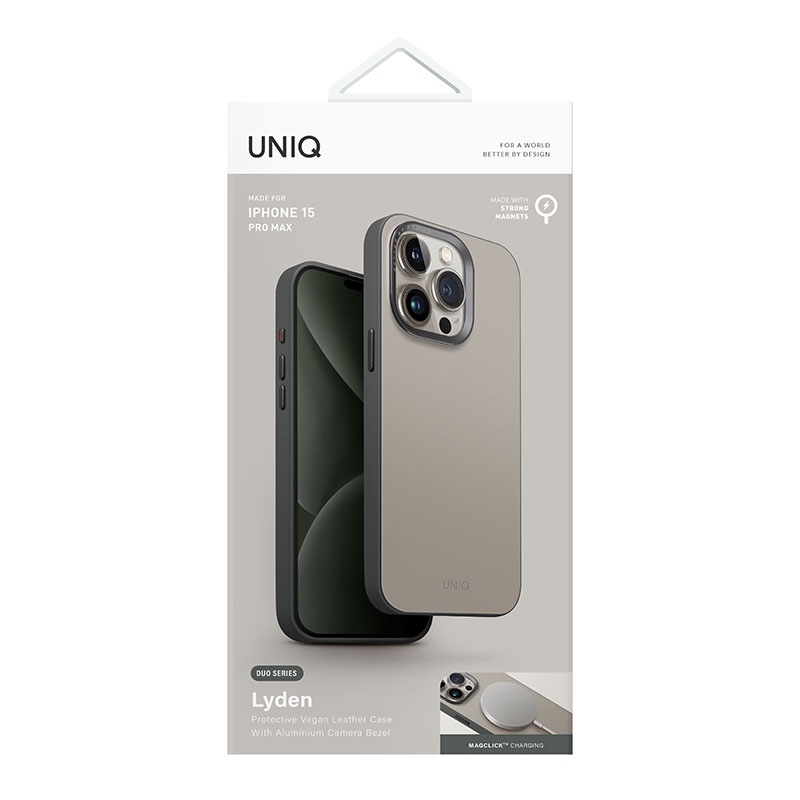 UNIQ Lyden DS MagClick/MagSafe Compatible Case for iPhone 15 Pro Max - Pine/Ivory