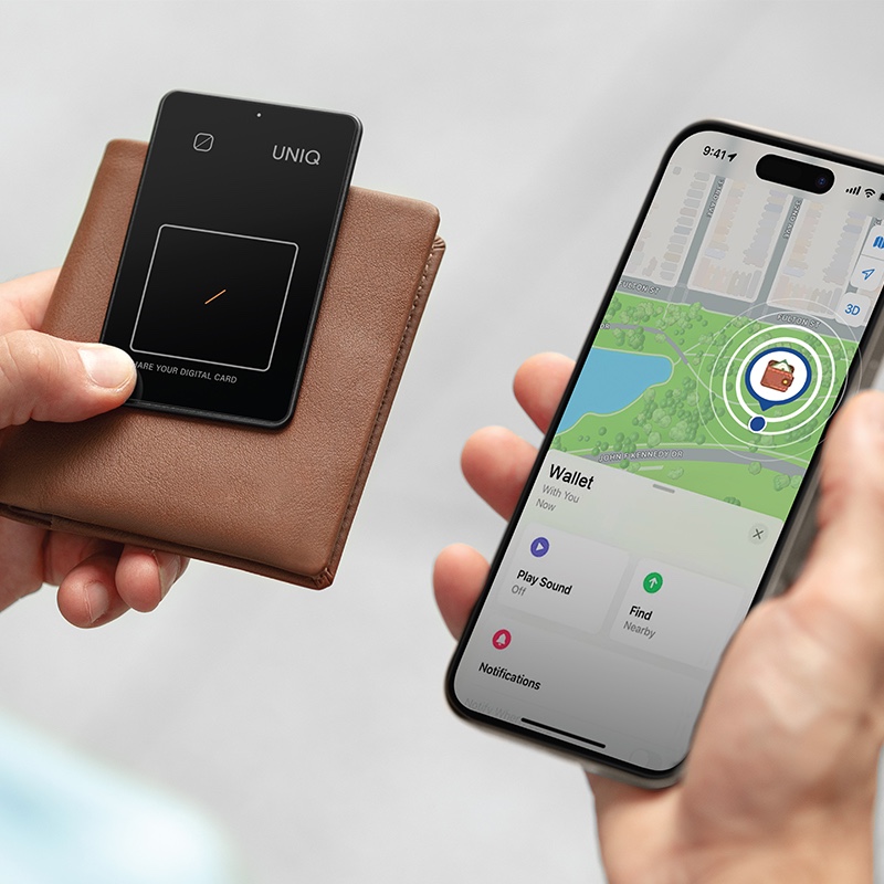 Uniq Atlas Ultra Slim Card Sized Wallet Tracker with NFC