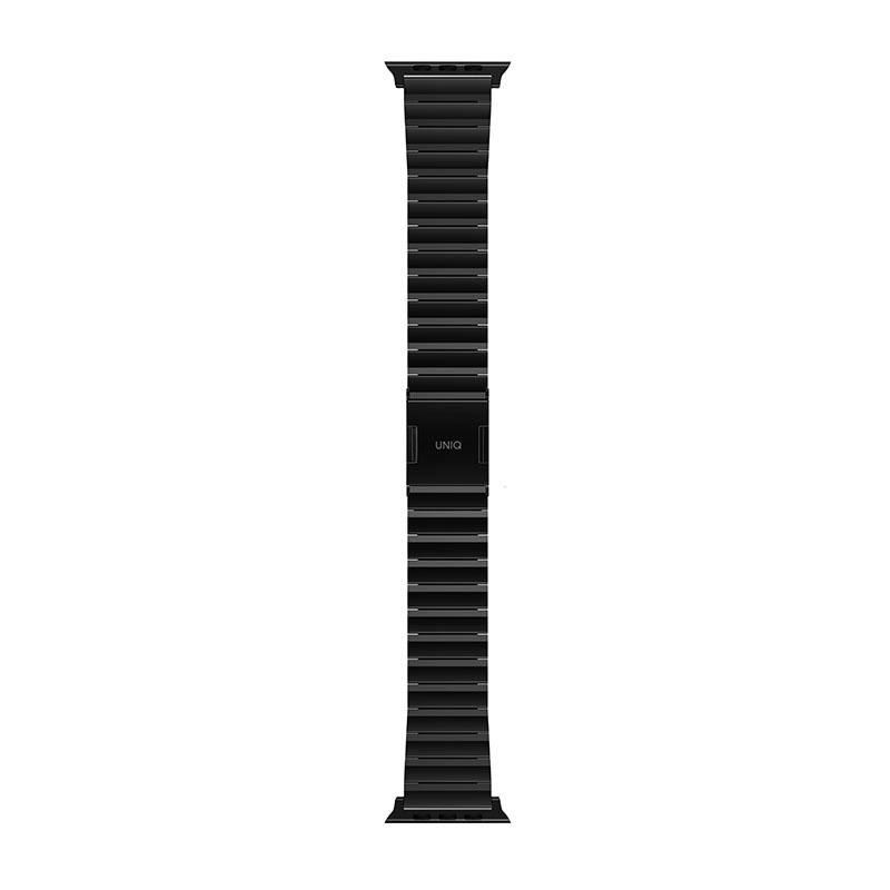 Uniq Strova Mag Self Adjustable Steel Link Strap Band Fits Up to Series 1-10, Ultra/2 & SE/SE2  49/45/44/42mm - Midnight Black