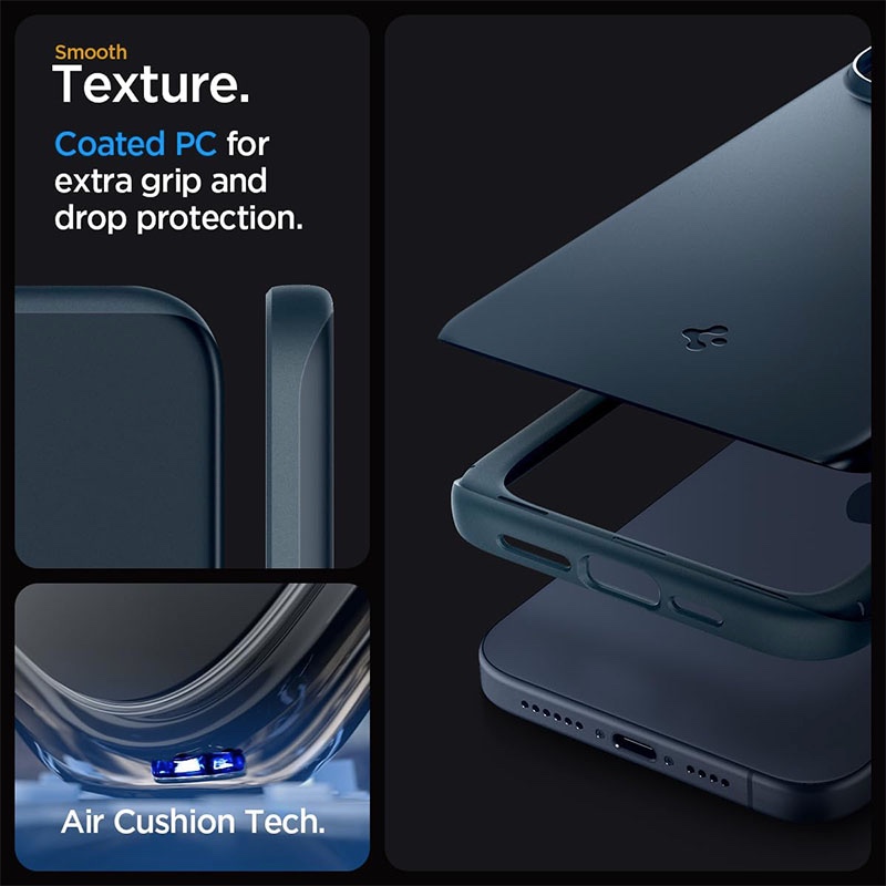 Spigen Thin Fit Phone Case for iPhone 15 Pro Max – Metal Slate