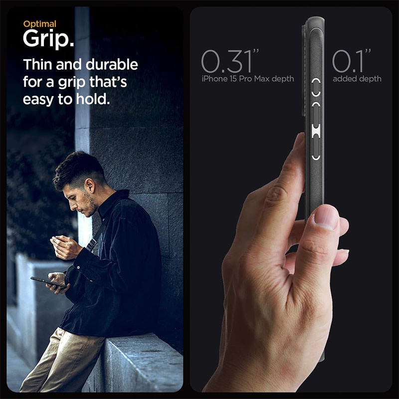 Spigen Mag Armor MagFit MagSafe Compatible Phone Case for iPhone 15 Pro Max - Matte Black