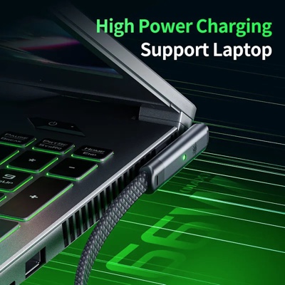 Plextone C2C T100 Type C To Type C 66W Elbow Gaming Smart LED Charge Cable