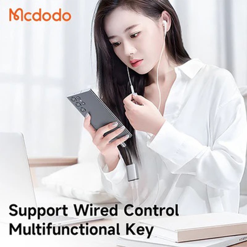 Mcdodo Type C to 60W C Charging & 3.5mm Aux Audio Adapter Splitter with DAC Support - CA-5050