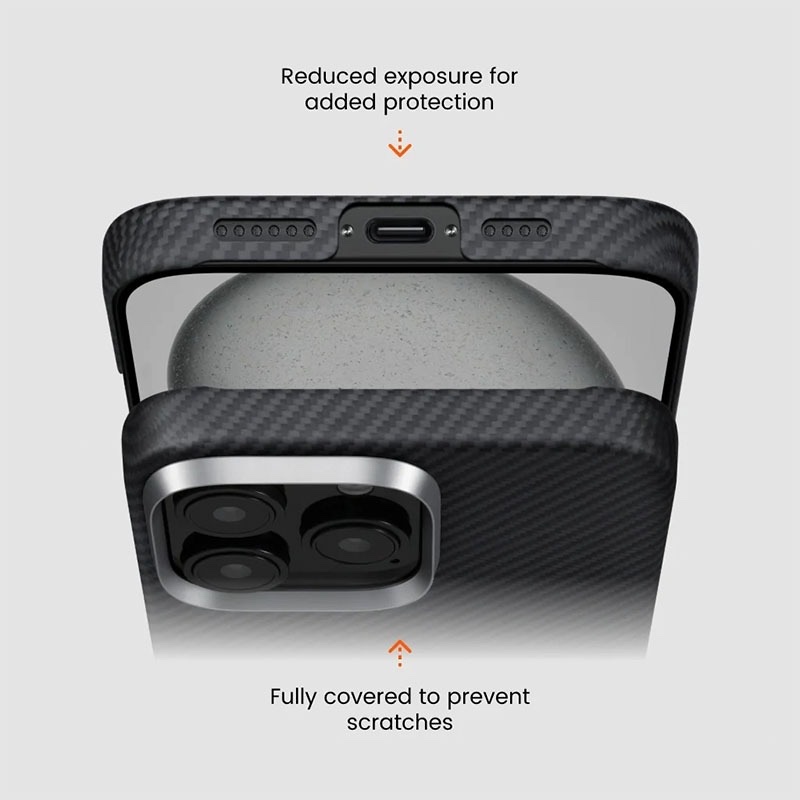 Pitaka Ultra-Slim Case for iPhone 16 Pro Max – Black/Grey