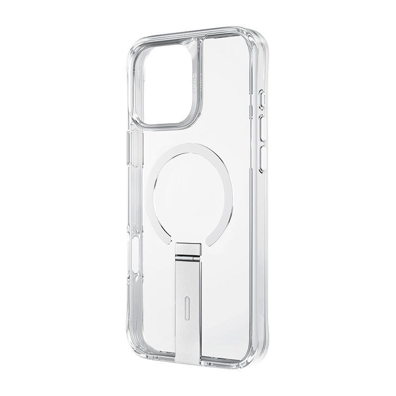 UNIQ Eleva Magclick Charging Compatible Phone Case with stand for iPhone 16 Pro Max – Clear