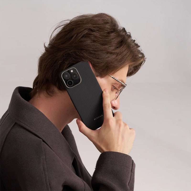 Pitaka Ultra-Slim Case for iPhone 16 – Black/Grey