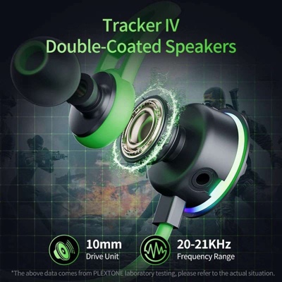 Plextone RX3 PLUS 3.5mm Interface In-ear Wired Game Earphones Pluggable Mic - Orange