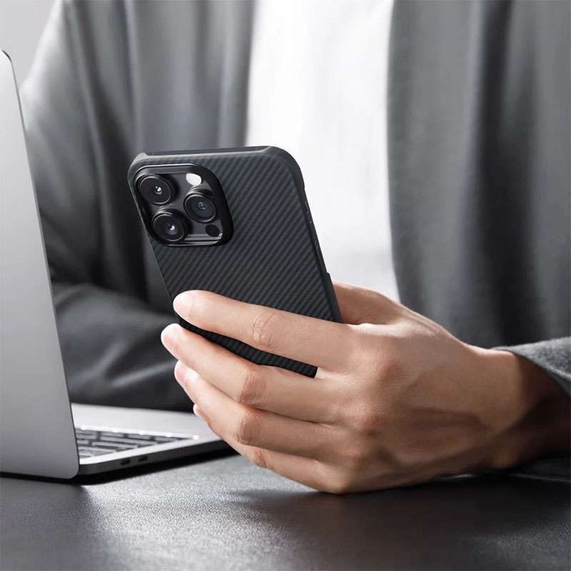 Pitaka MagEZ Compatible Case for iPhone 15 Pro Max – Black/Grey