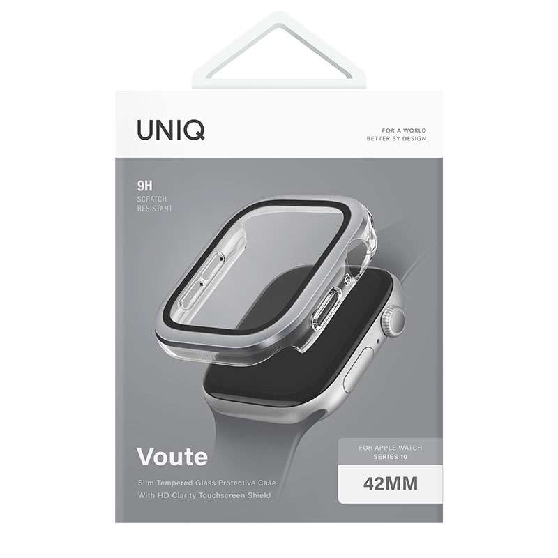 UNIQ Voute Case with Screen Protection for Apple Watch Series 10 42MM - Silver