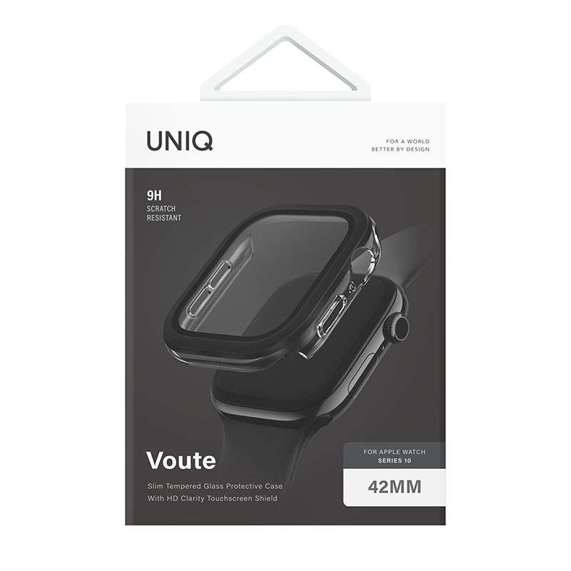 UNIQ Voute Case with Screen Protection for Apple Watch Series 10 / 11 42MM - Black