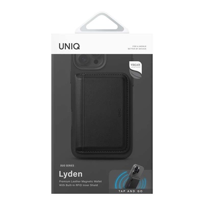 Uniq Lyden DS RFID-Blocking Magnetic Wallet - Black