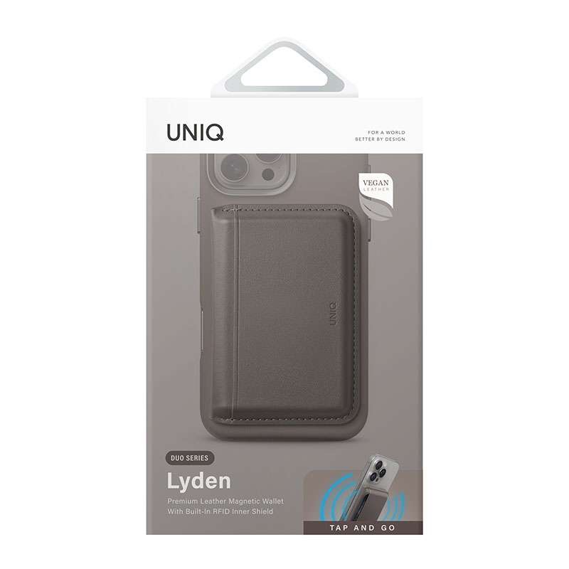Uniq Lyden DS RFID-Blocking Magnetic Wallet - Grey