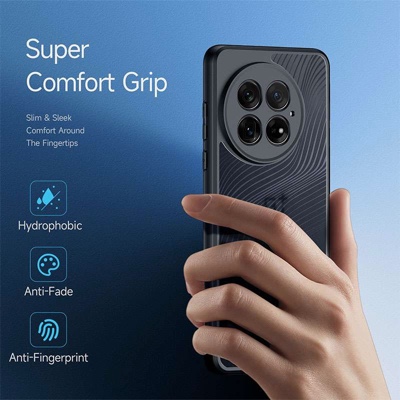 Aimo Series Phone Case for OnePlus 13 – Transparent Black