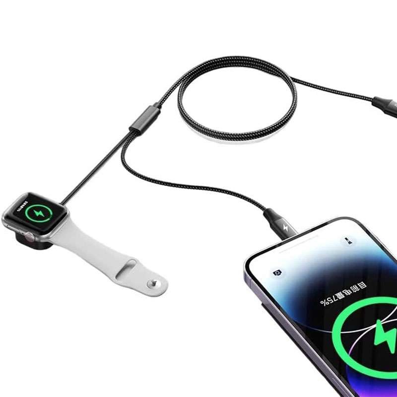 Mcdodo 15W 2in1 Apple Watch Charge & Lightning to Type C- Ch-2980 - Black