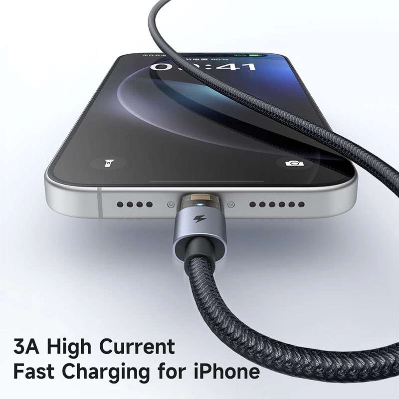 Mcdodo Transparent USB-A to Lightning Cable with LED 1.2m - Black