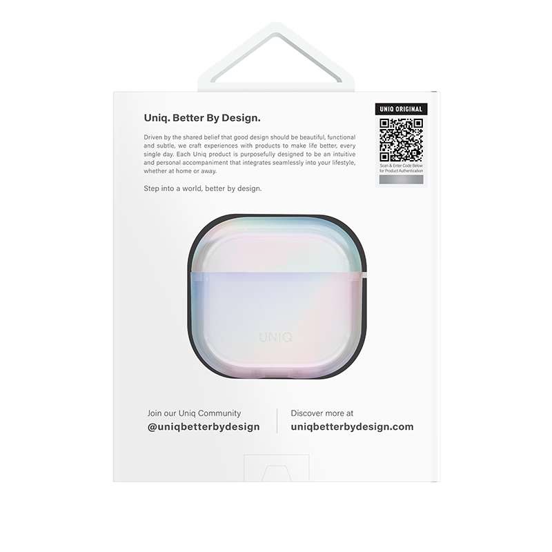 Uniq Iridescia Holographic Case for Apple AirPods 4th Gen with Carabiner - Holo Quartz