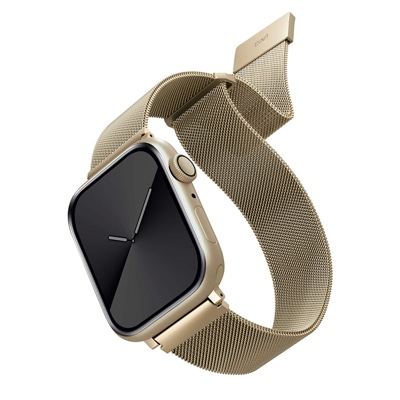 UNIQ DANTE Apple Watch Series 1-10 SE/SE2 Mesh Steel Strap 45/44/46MM - Caramel Gold