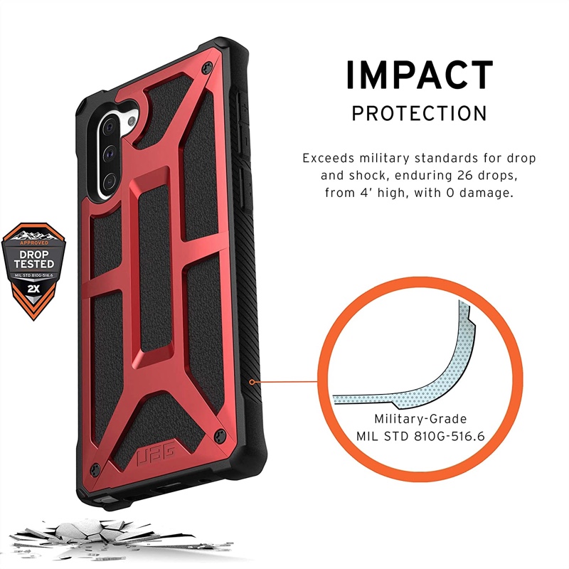 UAG Monarch Series Phone Case for Samsung Galaxy Note 10 - Crimson (812451032734)