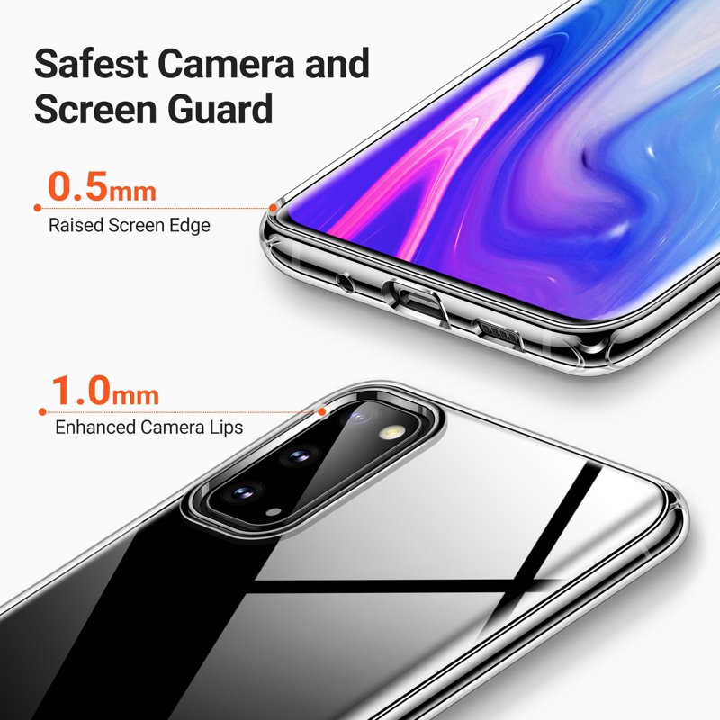 TORRAS Ultra-Thin Slim Fit Soft Crystal Clear Series Phone Case for Galaxy S20  - Clear X002F4KV1D