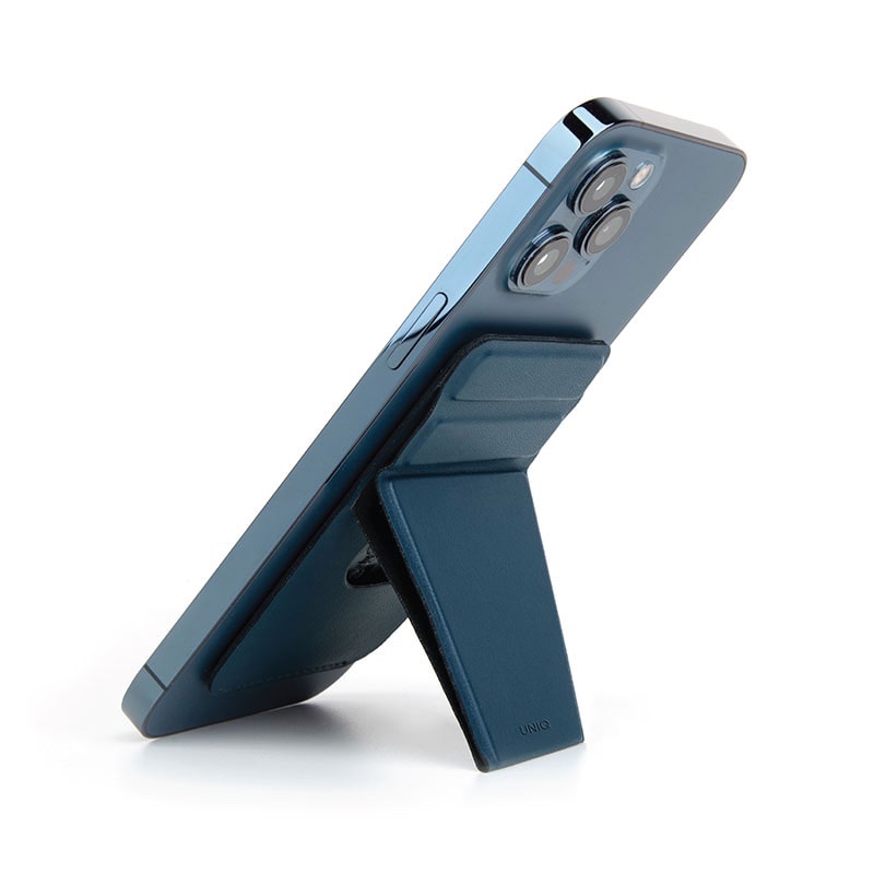 UNIQ LYFT Magnetic Snap - On Stand and Card Holder for Phone - Nautical (BLUE)