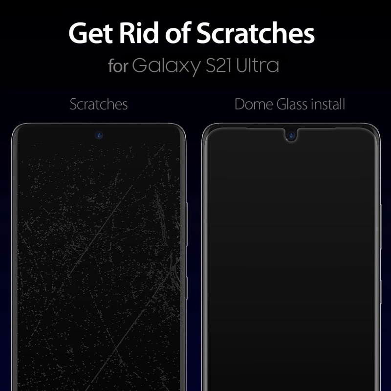 Galaxy S21 Ultra Whitestone Dome Glass Tempered Glass Screen Protector [E-Jig] Pack of 2