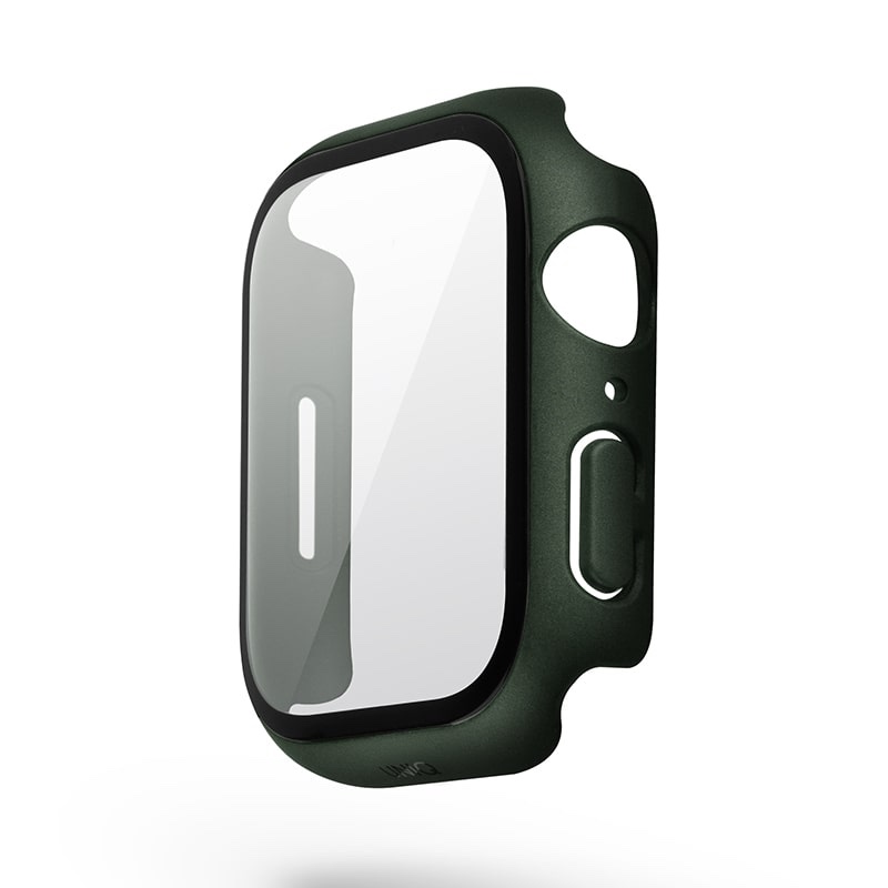 UNIQ LEGION Apple Watch Series 7/8/9 Case with 9H Tempered Glass Screen Protection 45MM – Hunter (Green)