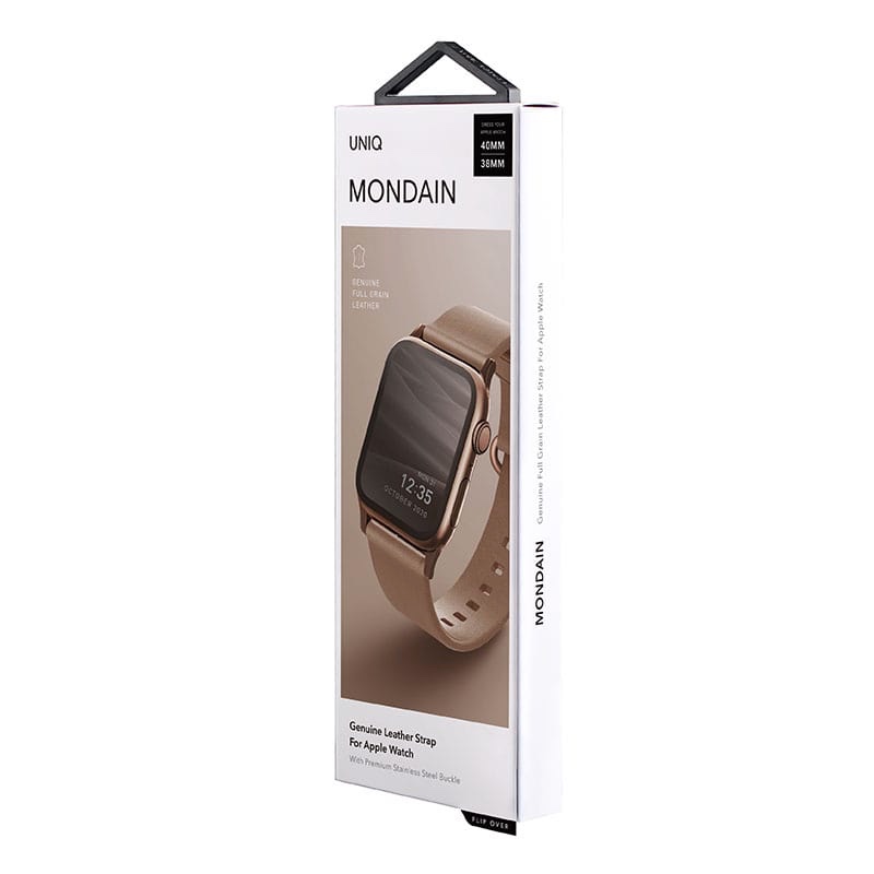 UNIQ MONDAIN For Apple Watch Series 1-8 SE/SE2  Genuine Leather Strap (40/41/38MM) - Coral (Pink)