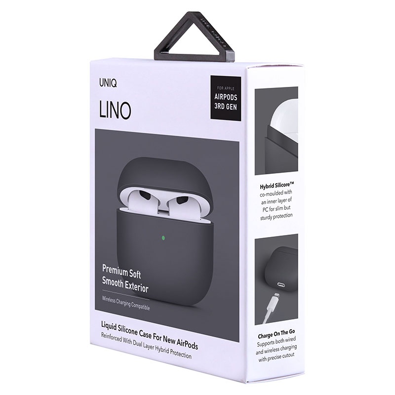 UNIQ LINO HYBRID Liquid Silicon AirPods 3rd Gen Case - Ash (Grey)