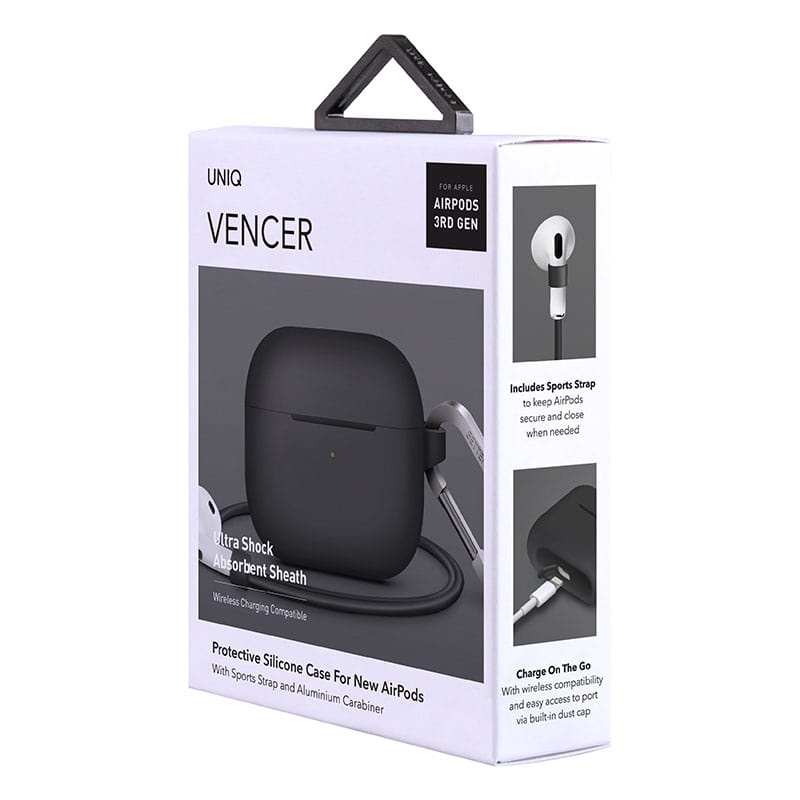 UNIQ VENCER AirPods 3rd Gen Silicon Hang Case - Charcoal (Dark Grey)