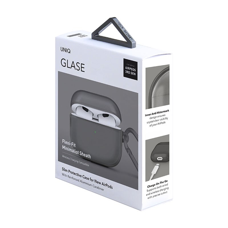 UNIQ GLASE AirPods 3rd Gen Hang Case - Glossy (Smoke)