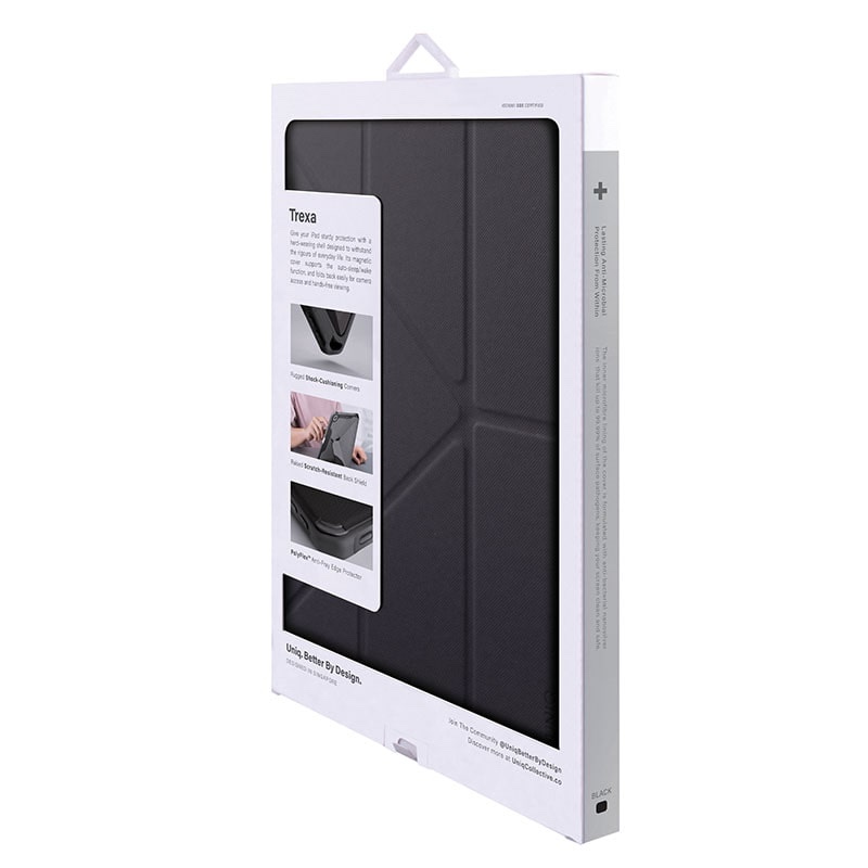 UNIQ TREXA iPad 10.2 (7/8/9 Gen) (2021/2020/2019) Antimicrobial Case - Ebony (Black)