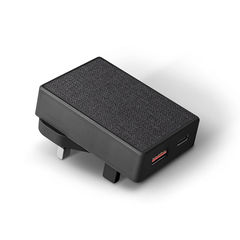 UNIQ VOTRE SLIM DUO USB C + USB A 20W Wall Charger (EU) - Charcoal (Black)