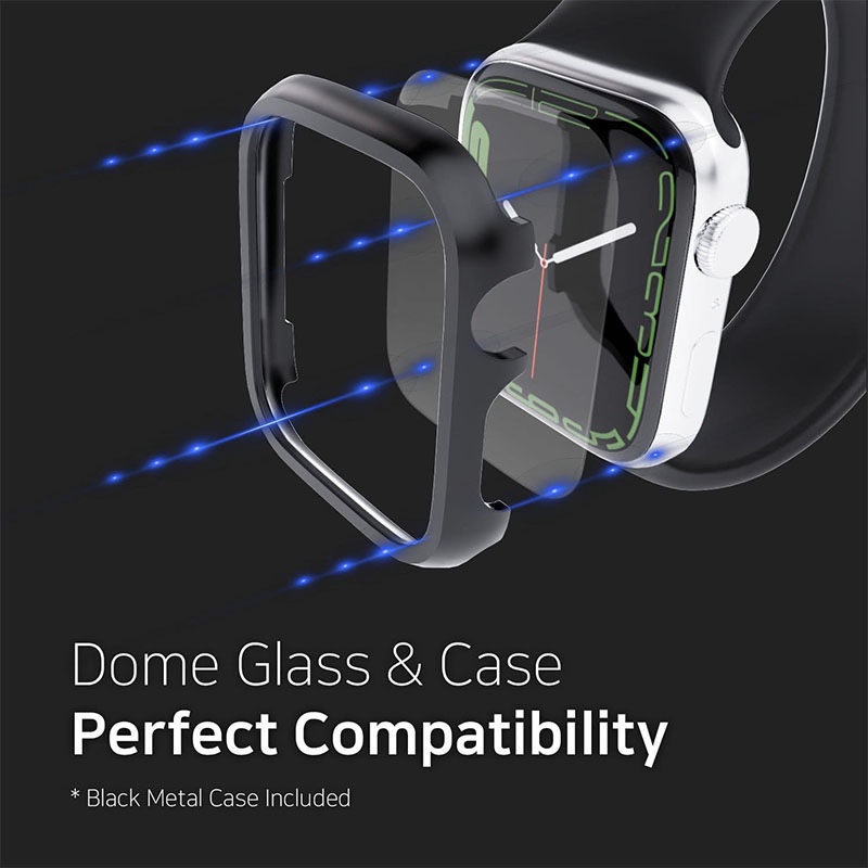 Whitestone Dome Glass for Apple Watch Series 7 & 8 (41mm) Tempered Glass Screen Protector [Liquid Dispersion Tech] Without Installation Kit - (Pack of 2)