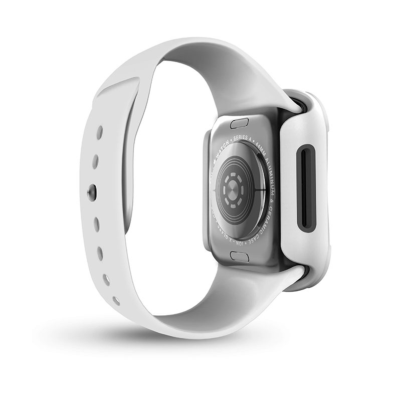 UNIQ TORRES Watch Case with Tempered Glass Screen Protector for Apple Watch Series 1-6 & SE (44MM) - Dove (White)