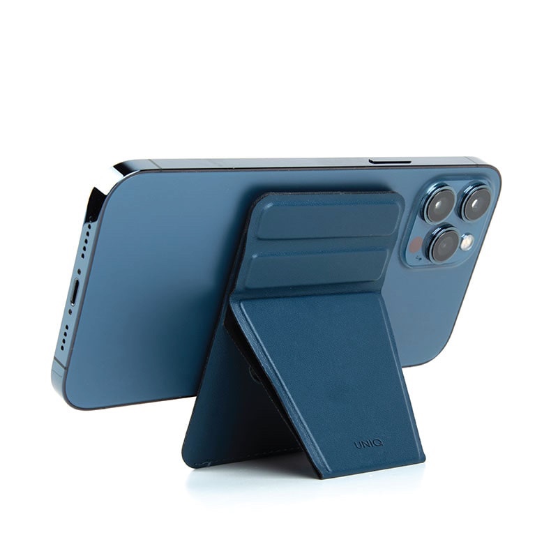 UNIQ LYFT Magnetic Snap - On Stand and Card Holder for Phone - Nautical (BLUE)