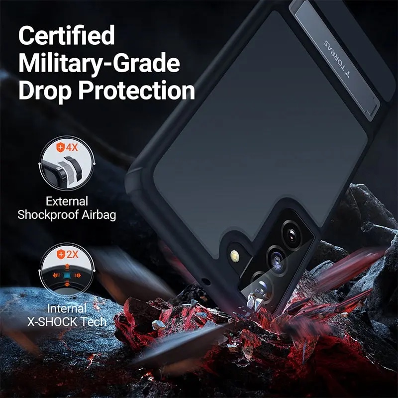 Torras MarsClimber Series Phone Case For Samsung Galaxy S22 Plus Case - Black