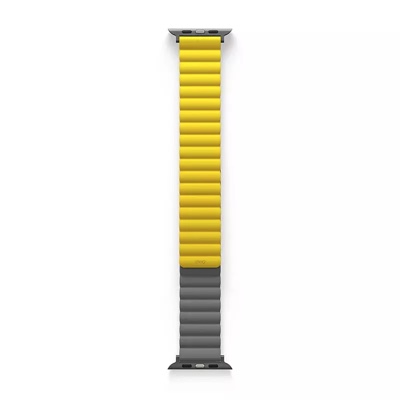 UNIQ Revix Reversible Magnetic Apple Watch Strap Series 1-10, SE/SE2 & Watch Ultra  49/45/44/46mm - Lemon (Yellow/Grey)