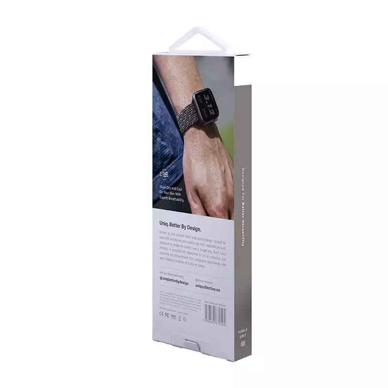 UNIQ Aspen Designer Edition Braided Apple Watch Strap for Series 1-10 SE/SE2  45/44/46mm - Pebble Grey