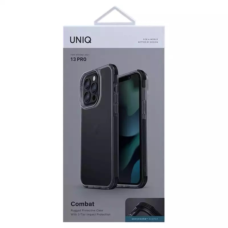 UNIQ HYBRID iPhone 13 Pro Combat Phone Case - Carbon (Black)