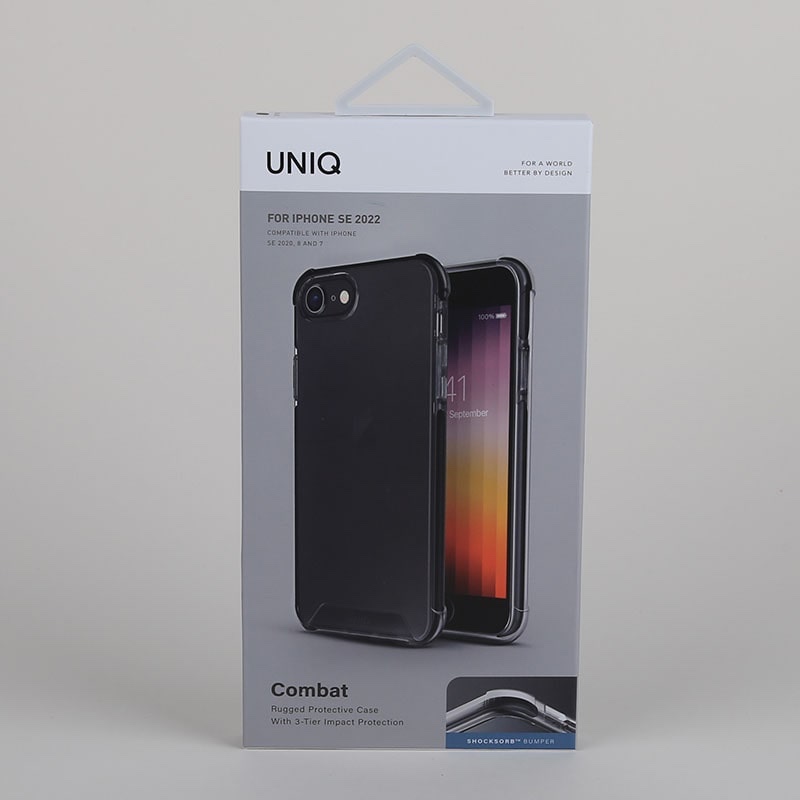 UNIQ Hybrid Combat - Carbon (Black) Phone Case for iPhone 7/8/SE/SE2/SE3 (2022)