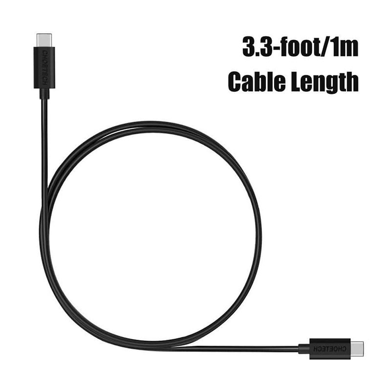 Choetech 3A USB-C To USB-C Cable 3.3ft (1m) - Black - CC0002