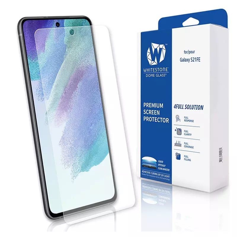 Whitestone [Dome Glass] For Samsung Galaxy S21 FE  Tempered Glass Screen Protector - Liquid Dispersion Tech - Single without UV