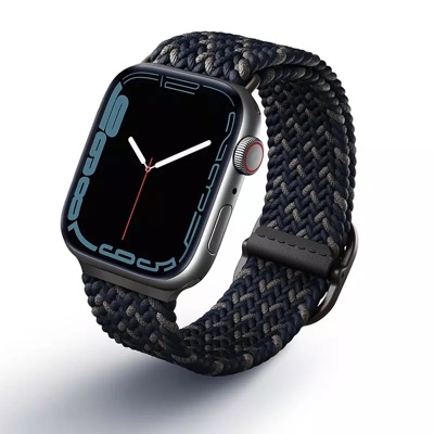 UNIQ Aspen Designer Edition Braided Apple Watch Strap for Series 1-10 SE/SE2  45/44/46mm - Obsidian Blue
