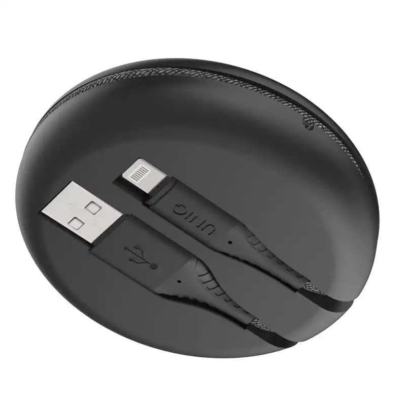 UNIQ HALO USB-A to LIGHTNING Cable 1.2M with Smart Cable Organiser - Midnight Black