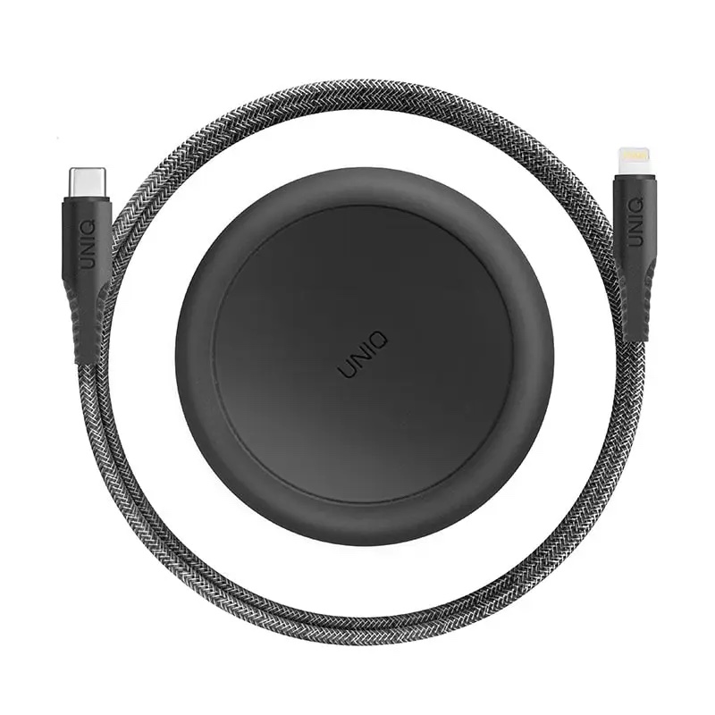 UNIQ HALO USB-C to Lightning Cable 1.2M with Smart Cable Organiser - Midnight Black