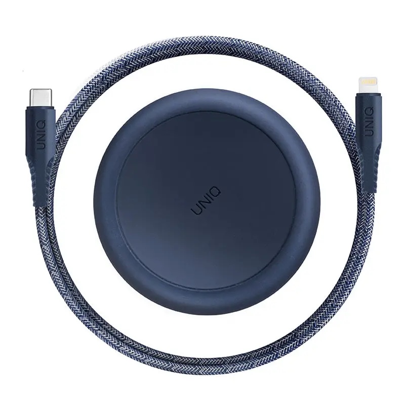 UNIQ HALO USB-C to Lightning CABLE 1.2M with Smart Cable Organiser - Ash Blue