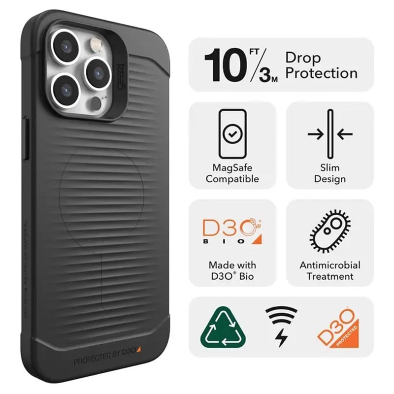 Gear4 Havana Snap Phone Case for iPhone 14 Pro Max 6.7 Inch -Black