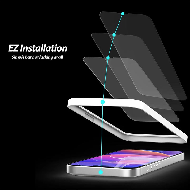 Whitestone Dome EZ Glass Screen with Cam for iPhone 14 EZ Glass Screen Protector with Jig & Camera Protector - 3 Pack