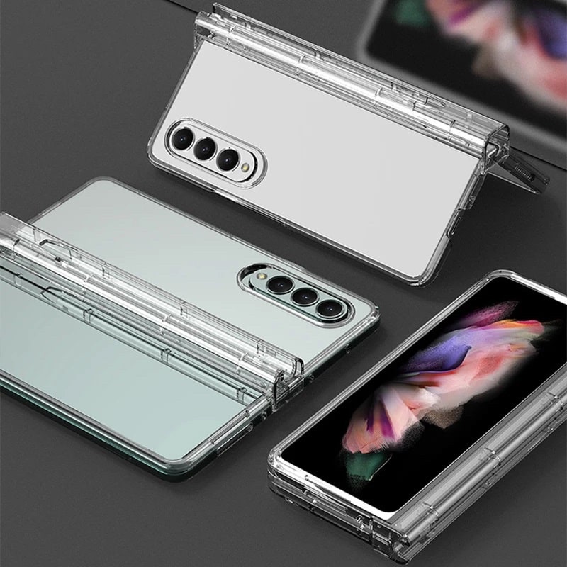 Samsung Galaxy Fold 4 Full Protective Transparent Case with Pen Tray